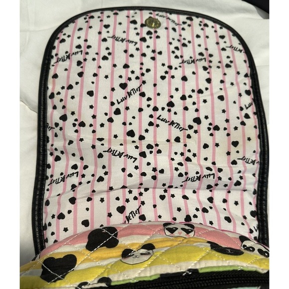 Luv Betsey Panda Bear Backpack Quilted Rainbow Stripes by Betsy Johnson - Picture 12 of 16